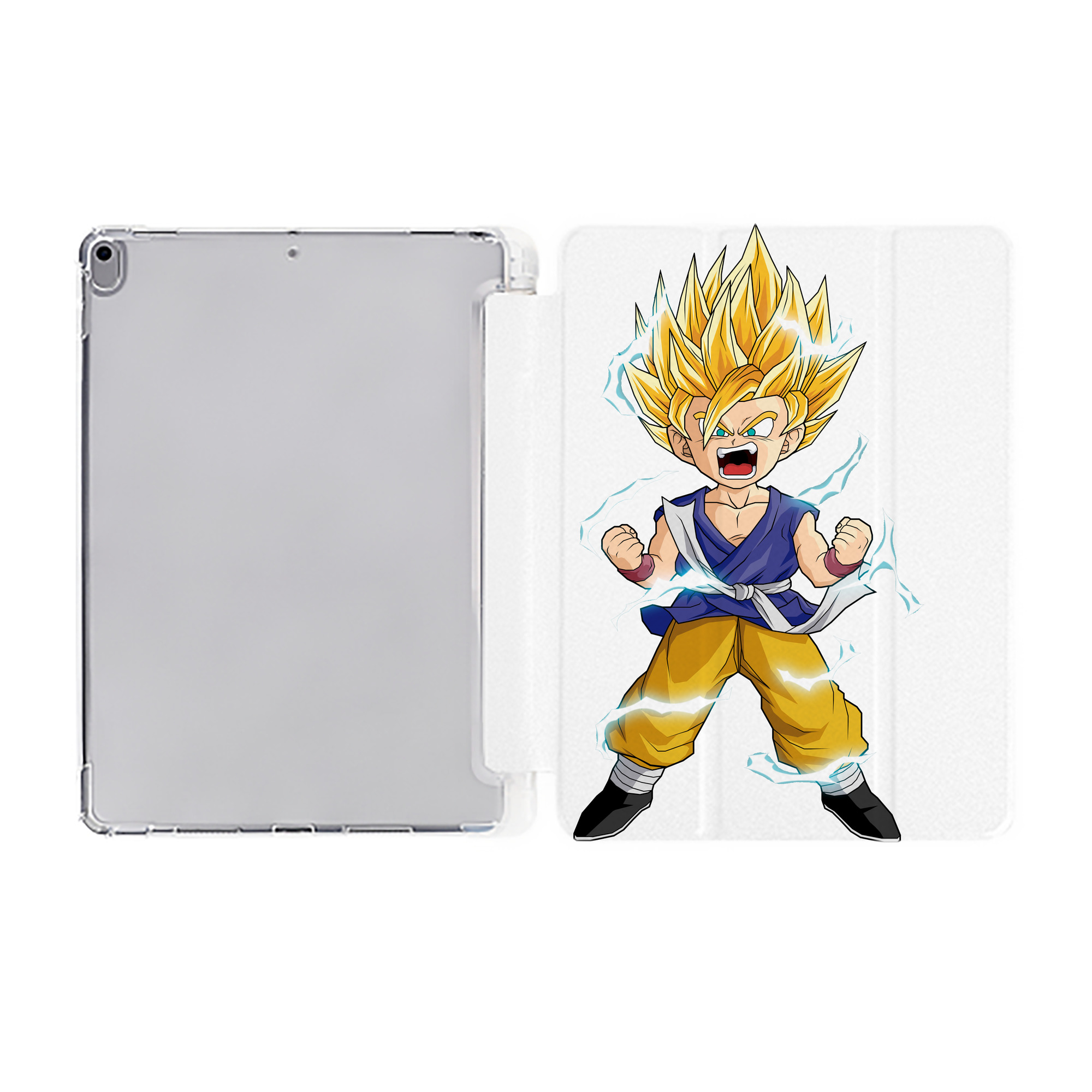 （画像用） ドラゴンボール 孫 悟飯（そんごはん）DRAGON BALL Son Gohan IPad ケース ペン収納付き 三つ折りスタンド PUレザー×シリコン 対応機種9.5/10.5/10.9インチ